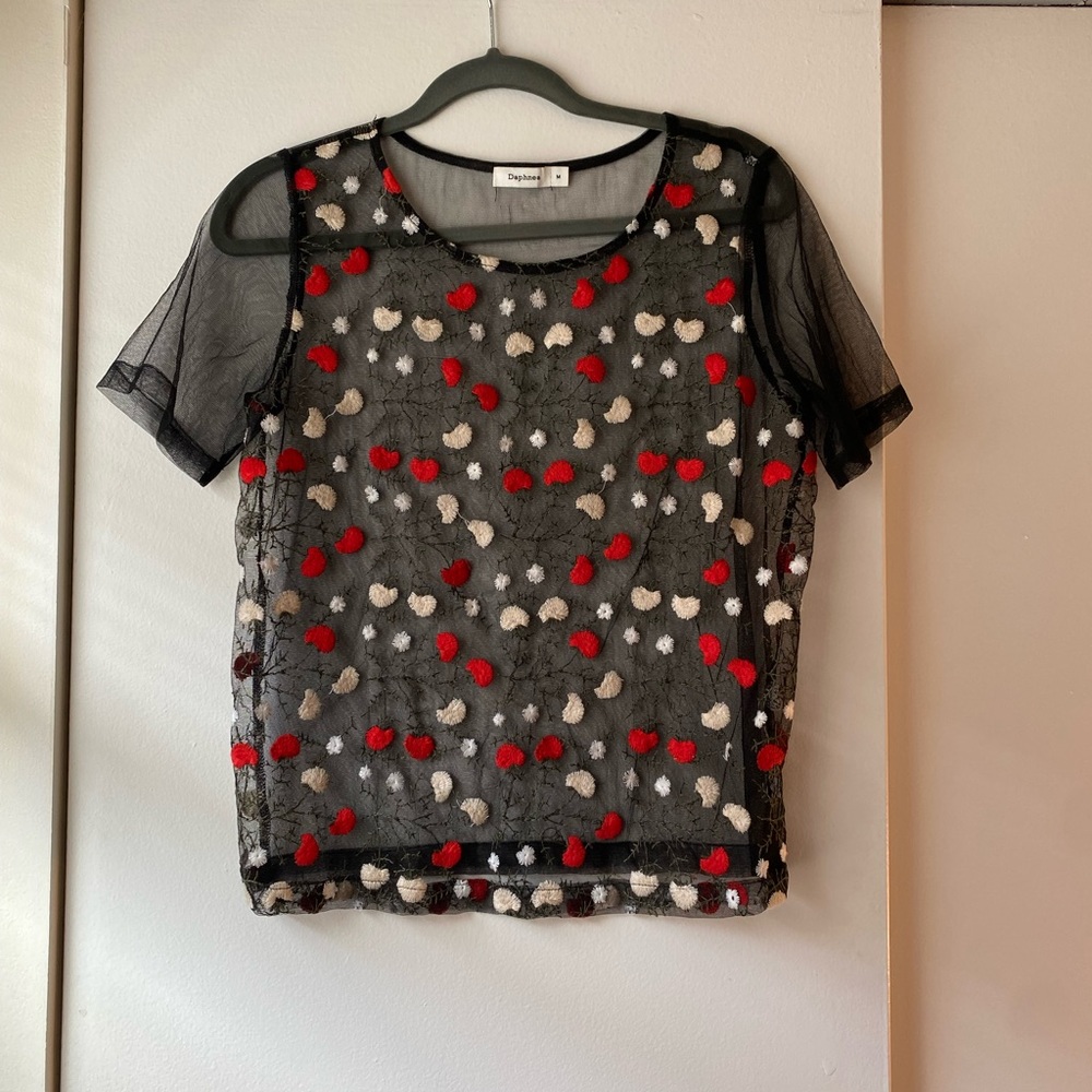 Daphnea Gauze Floral Top (M)